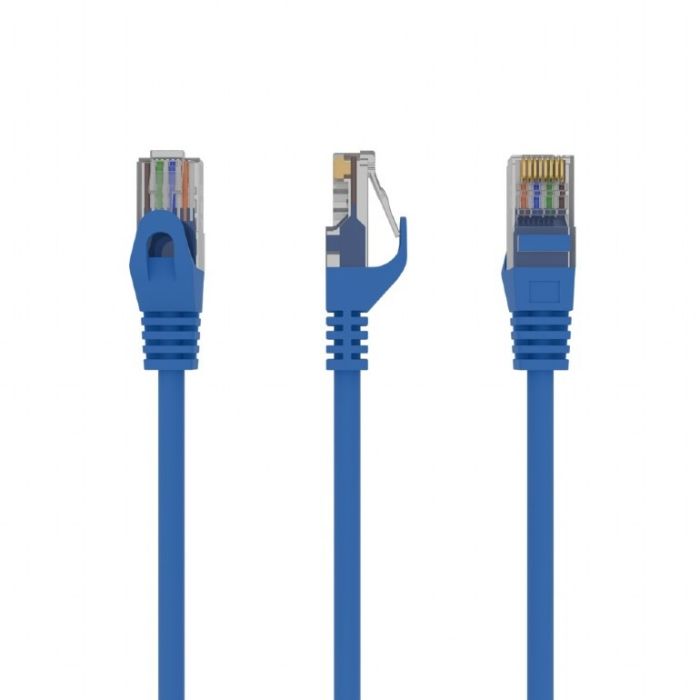 Патч-корд UTP Cablexpert (PP6U-0.25M/B) cat.6, літий, 50u штекер із засувкою, 0.25 м, синій