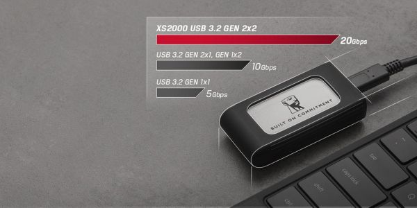 Накопичувач зовнішній SSD Portable 2ТB Kingston XS2000 BoC Silver (SXS2000/2000GA)