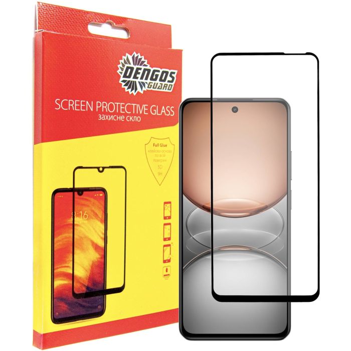 Захисне скло Dengos для Realme C75 Black Full Glue (TGFG-401)