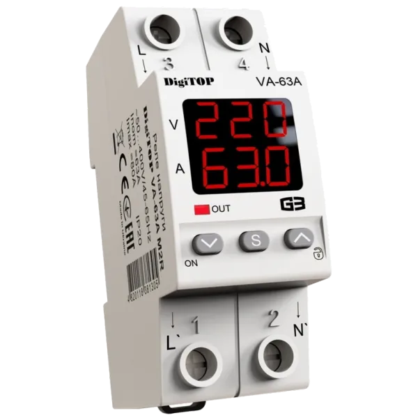 DigiTop VА-63A M2R Реле напруги