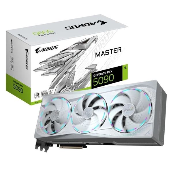 Відеокарта GF RTX 5090 32GB GDDR7 Aorus Master Ice Gigabyte (GV-N5090AORUSM ICE-32GD)
