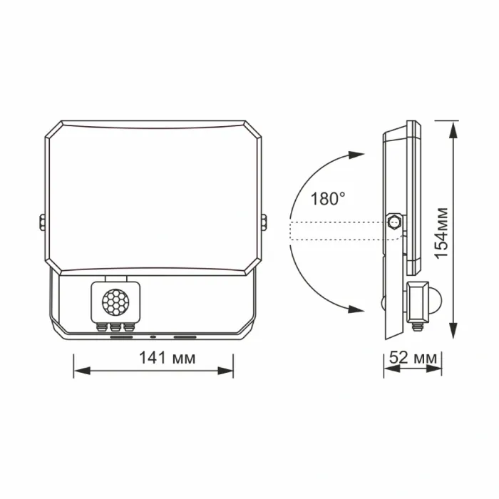 VIDEX F3 30W 5000K 220V LED прожектор з датчиком руху