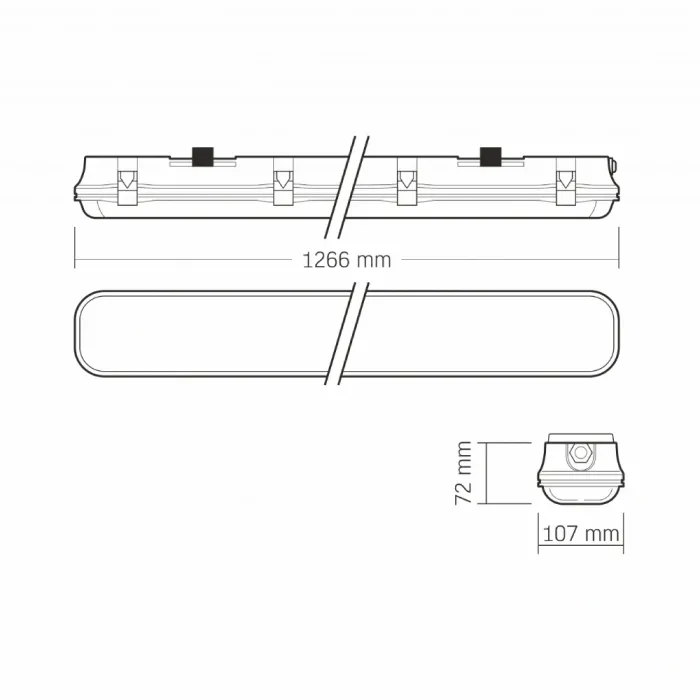 VIDEX 1,2М 220V LED світильник IP65 лінійний під лампу 2хТ8