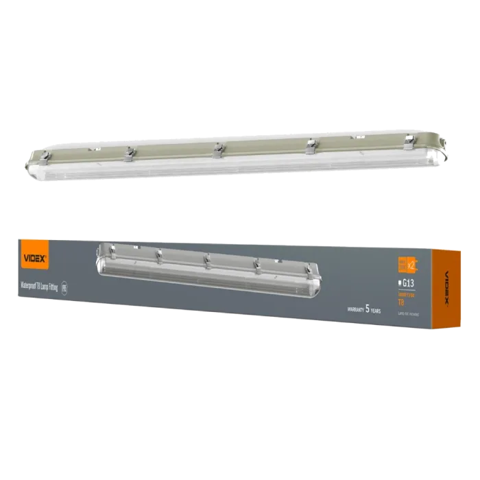 VIDEX 1,2М 220V LED світильник IP65 лінійний під лампу 2хТ8