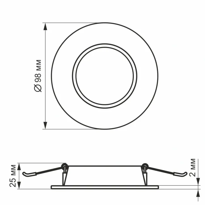 VIDEX 4W 5000K 220V LED світильник Back круглий
