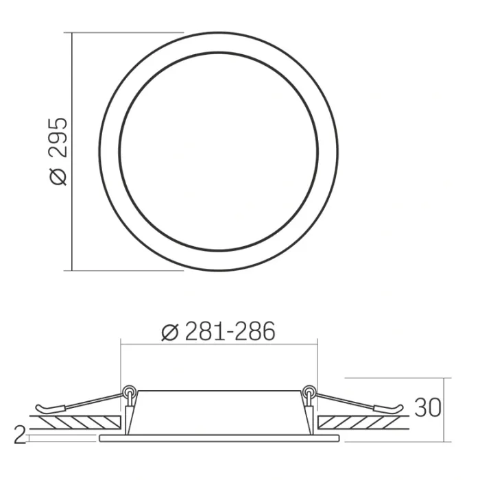 VIDEX 26W 5000K 220V LED світильник Back круглий