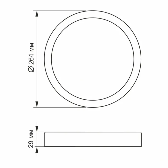 VIDEX 24W 5000K 220V LED світильник накладний круглий Black