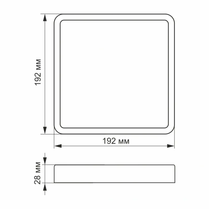 VIDEX 18W 5000K 220V LED світильник накладний квадрат