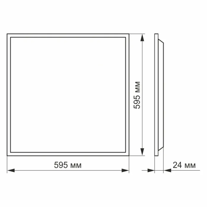 VIDEX 60W 4100K 220V LED панель матова