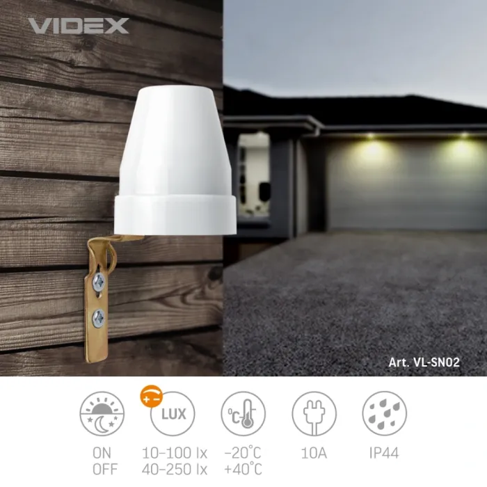 VIDEX VL-SN02 10A 220V Датчик освітлення фотометричний