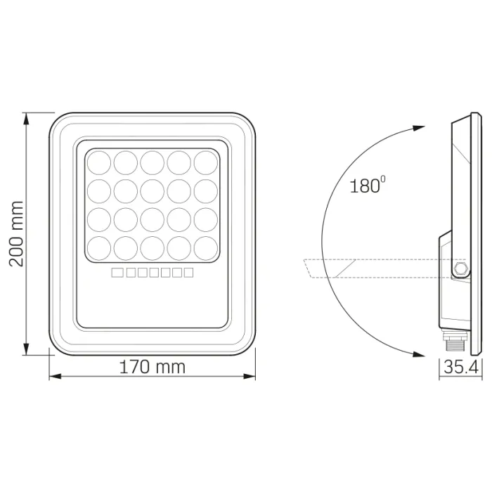 VIDEX 500Lm 5000K 3.2 V LED прожектор автономний