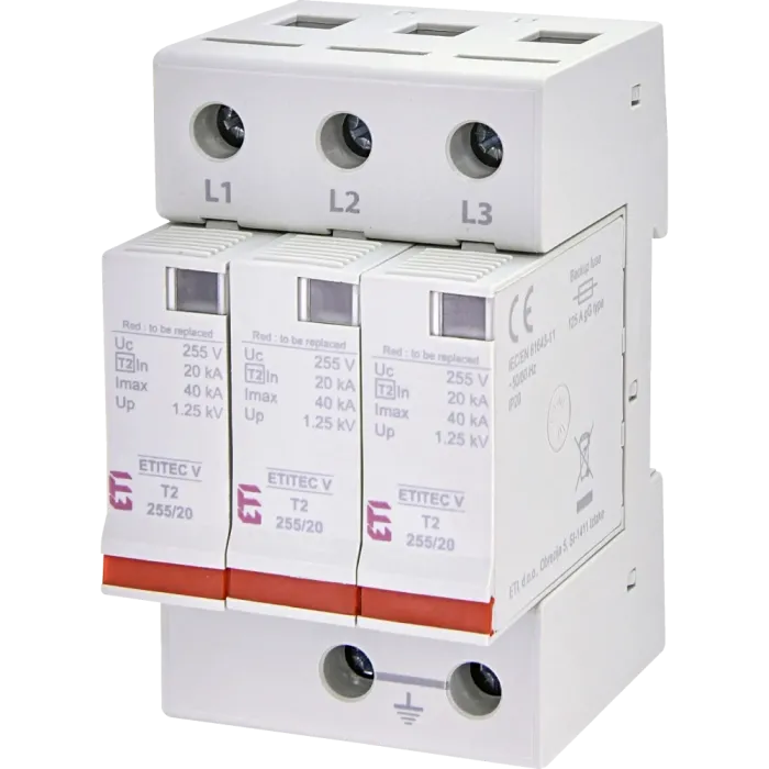 ETI TEC V T2 255/20 (3+0) Обмежувач перенапруги