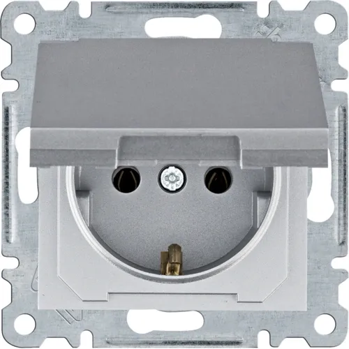 Hager Lumina WL1152 16А/230В Розетка із з/к з кришкою