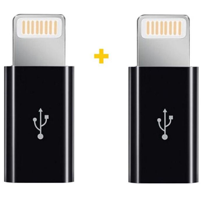 Адаптер XoKo AC-030 micro USB - Lightning (F/M), 2шт., Black (XK-AC030-BK2)